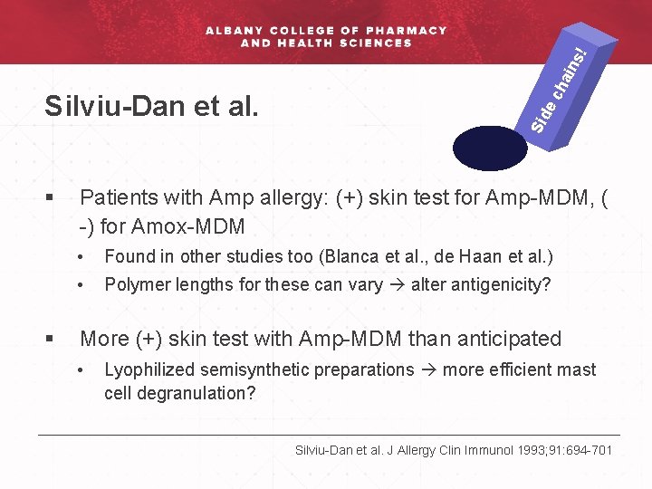 § ec ha ins ! § Sid Silviu-Dan et al. Patients with Amp allergy: