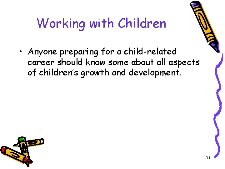 Working with Children • Anyone preparing for a child-related career should know some about Working with Children • Anyone preparing for a child-related career should know some about