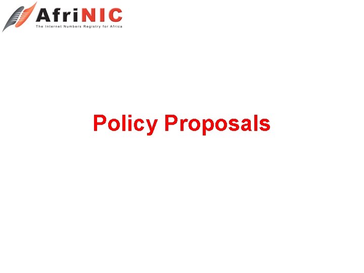 Policy Proposals 