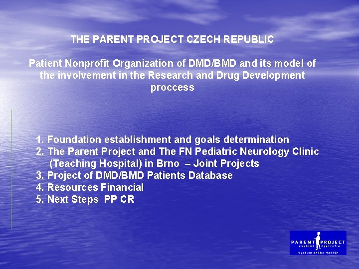 THE PARENT PROJECT CZECH REPUBLIC Patient Nonprofit Organization of DMD/BMD and its model of