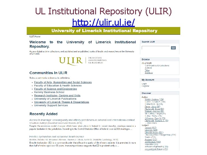 UL Institutional Repository (ULIR) http: //ulir. ul. ie/ 