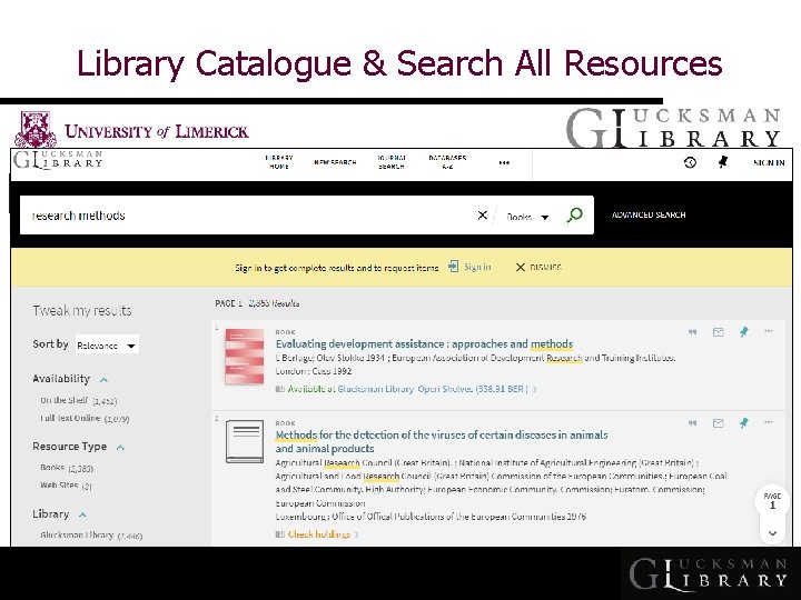 Library Catalogue & Search All Resources Borrowing rights: 10 items for 28 days “My
