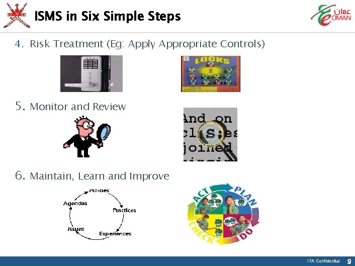 ISMS in Six Simple Steps 4. Risk Treatment (Eg: Apply Appropriate Controls) 5. Monitor