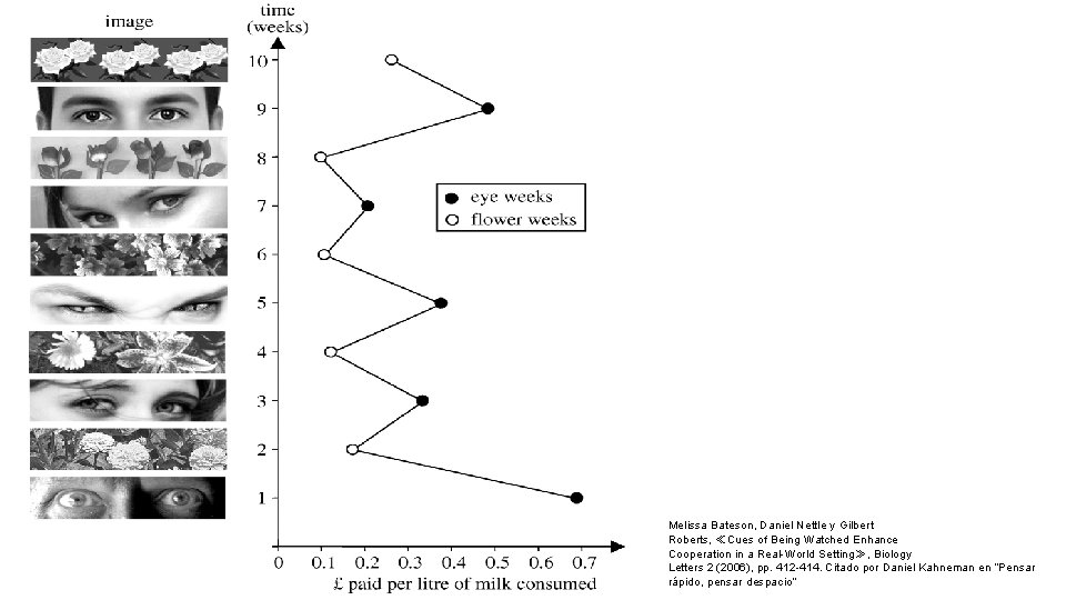 Melissa Bateson, Daniel Nettle y Gilbert Roberts, ≪Cues of Being Watched Enhance Cooperation in