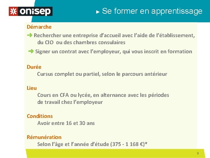 ► Se former en apprentissage Démarche ➜ Recher une entreprise d’accueil avec l’aide de