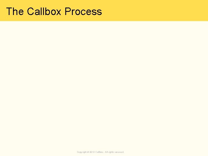 The Callbox Process Copyright © 2013 Callbox. All rights reserved. 