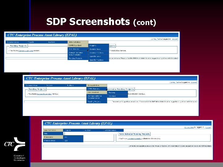 SDP Screenshots (cont) 