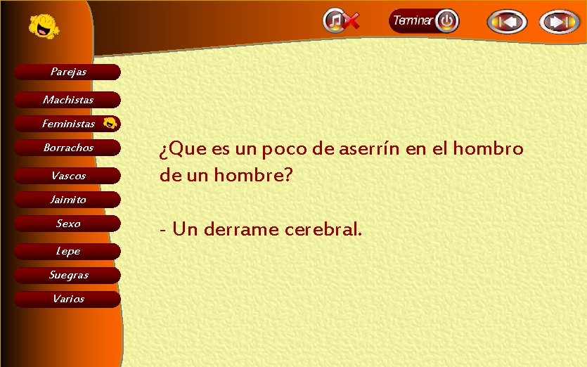 Parejas Machistas Feministas Borrachos Vascos ¿Que es un poco de aserrín en el hombro