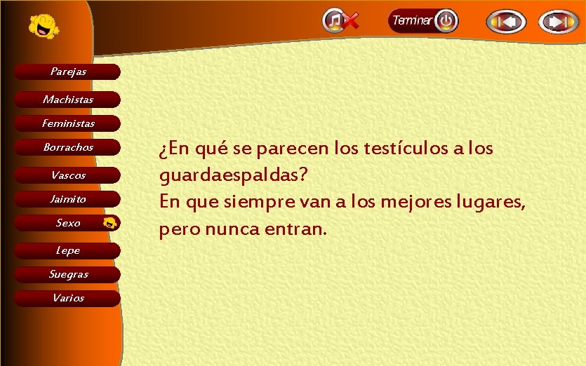 Parejas Machistas Feministas Borrachos Vascos Jaimito Sexo Lepe Suegras Varios ¿En qué se parecen