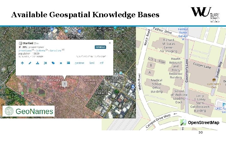 Available Geospatial Knowledge Bases 30 Available Geospatial Knowledge Bases 30