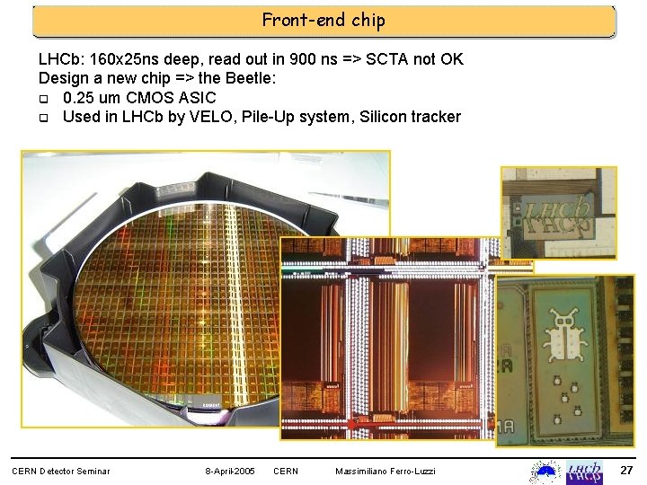 Front-end chip LHCb: 160 x 25 ns deep, read out in 900 ns =>