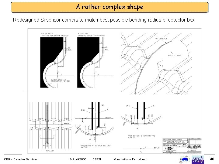 A rather complex shape Redesigned Si sensor corners to match best possible bending radius