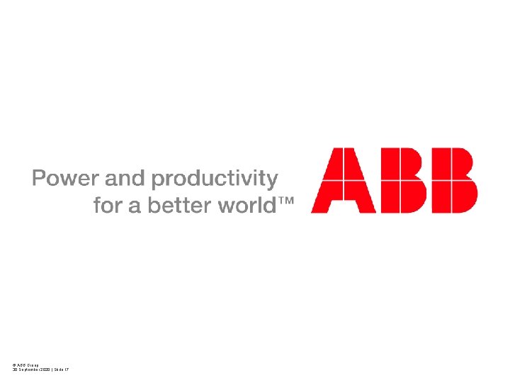 © ABB Group 30 September 2020 | Slide 17 