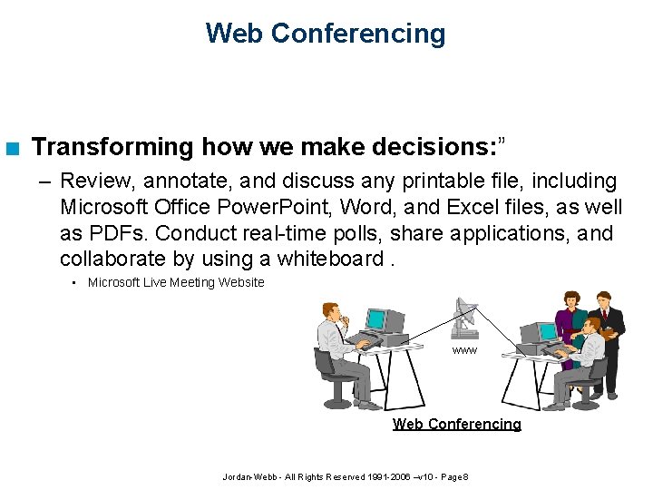 Web Conferencing n Transforming how we make decisions: ” – Review, annotate, and discuss