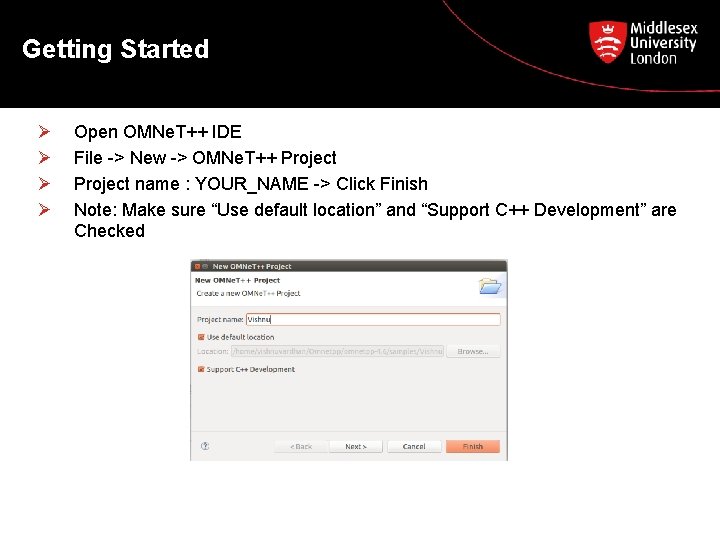Getting Started Ø Ø Open OMNe. T++ IDE File -> New -> OMNe. T++