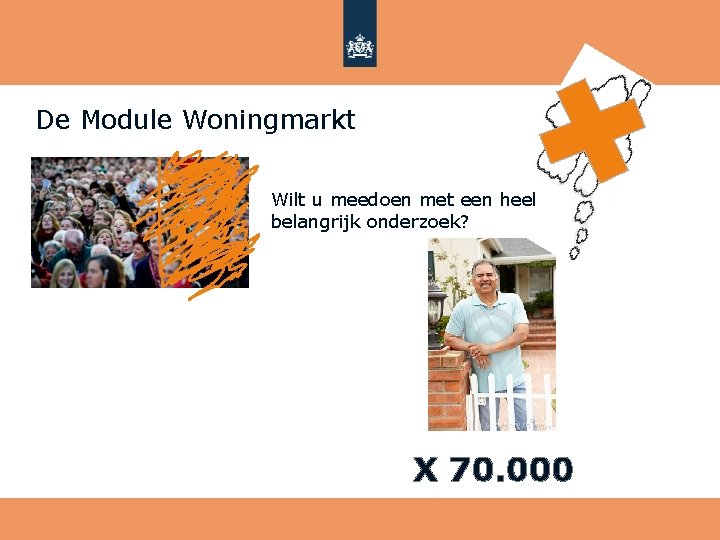 De Module Woningmarkt Wilt u meedoen met een heel belangrijk onderzoek? X 70. 000