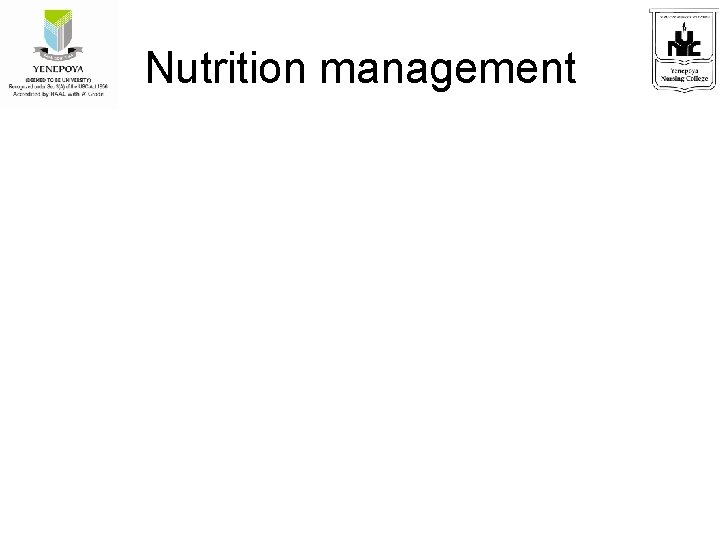 Nutrition management 
