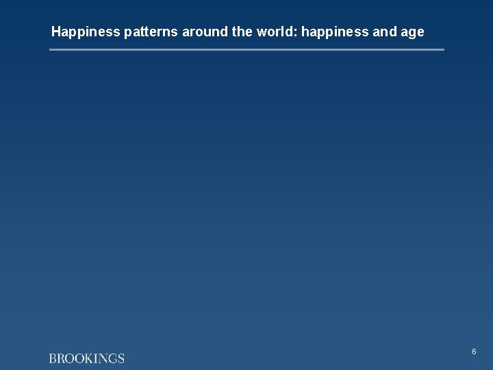 Happiness patterns around the world: happiness and age 6 