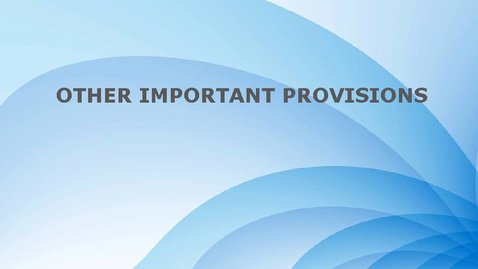 OTHER IMPORTANT PROVISIONS Powerpoint Templates 