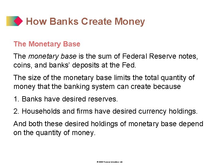 How Banks Create Money The Monetary Base The monetary base is the sum of