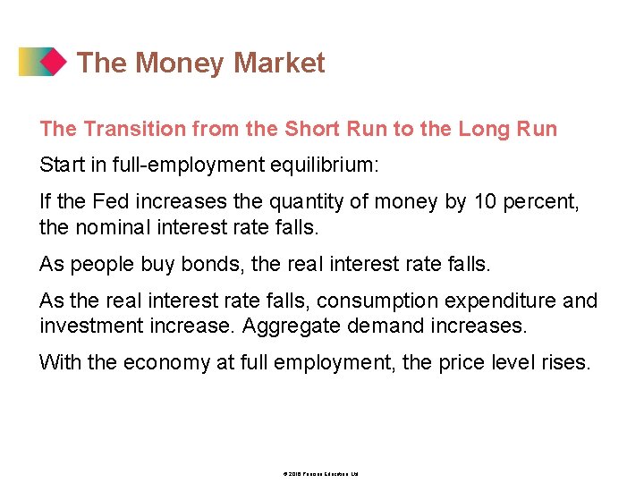 The Money Market The Transition from the Short Run to the Long Run Start