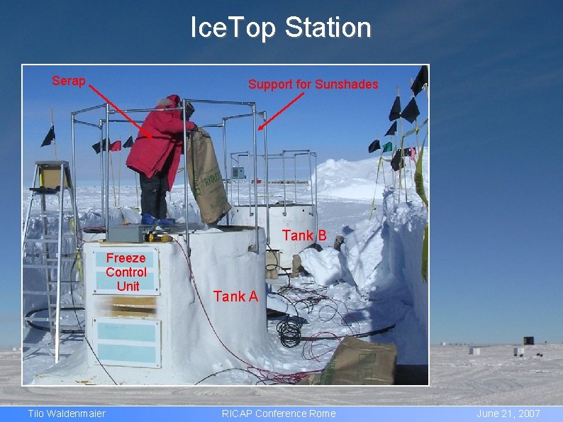 Ice. Top Station Serap Support for Sunshades Tank B Freeze Control Unit Tilo Waldenmaier