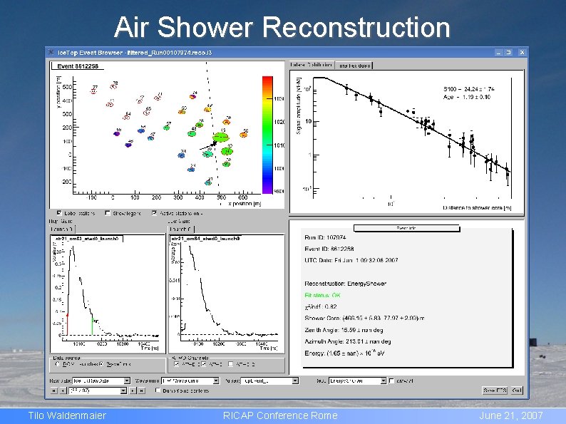 Air Shower Reconstruction Tilo Waldenmaier RICAP Conference Rome June 21, 2007 