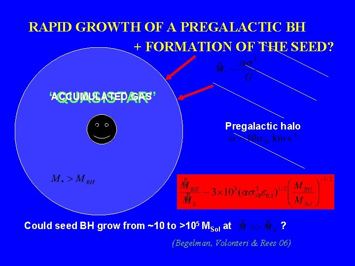 RAPID GROWTH OF A PREGALACTIC BH + FORMATION OF THE SEED? ACCUMULATED GAS “QUASISTAR”