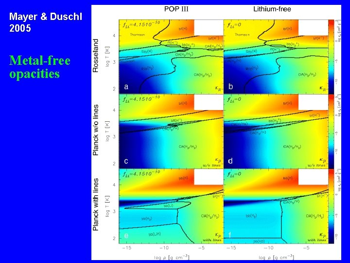 Mayer & Duschl 2005 Metal-free opacities 