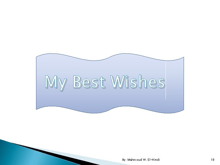 My Best Wishes By: Mahmoud W. El-Hindi 18 