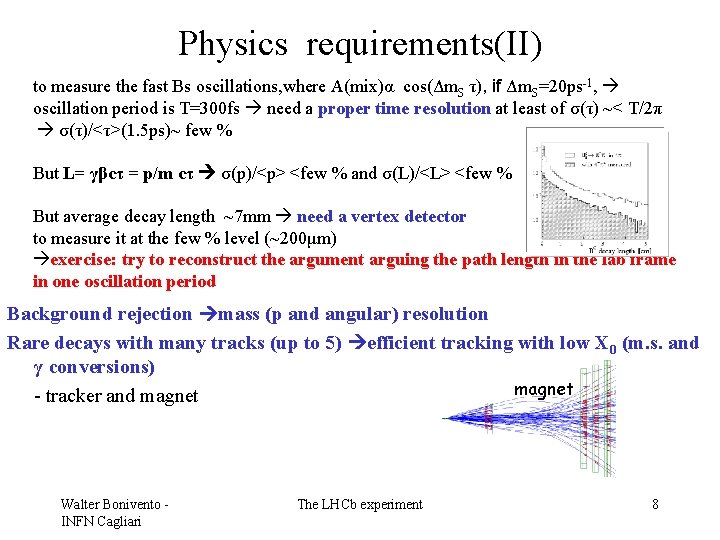 Physics requirements(II) to measure the fast Bs oscillations, where A(mix)α cos(Δm. S τ), if