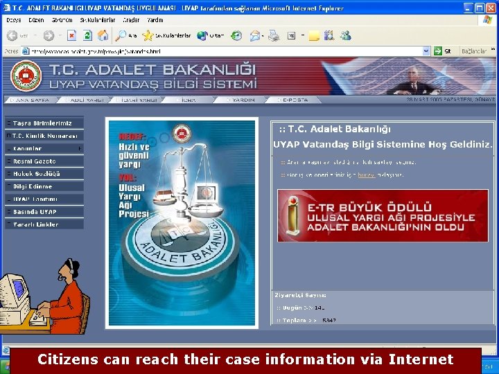 54 Citizens can reach their case information via Internet 
