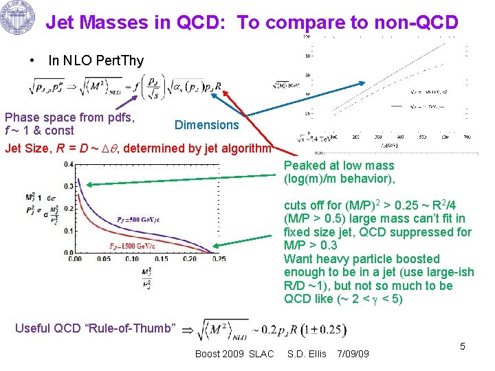 Jet Masses in QCD: To compare to non-QCD • In NLO Pert. Thy Phase