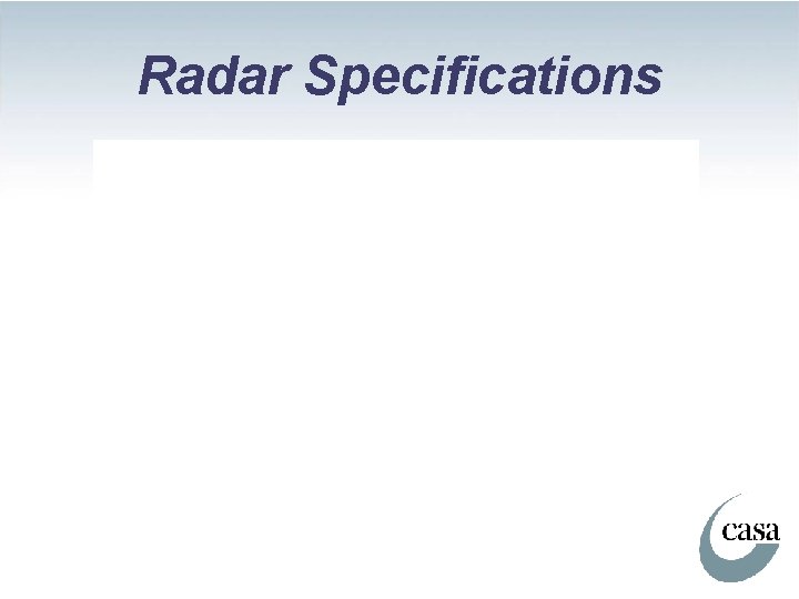 Radar Specifications 