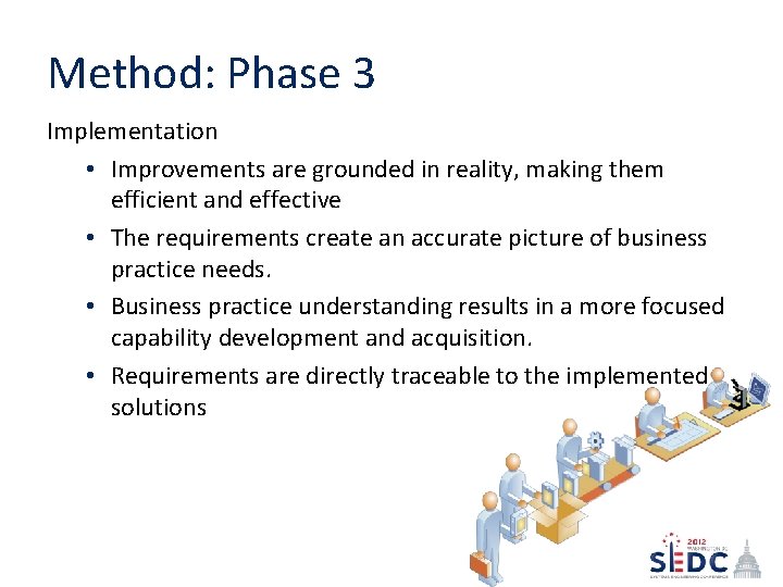 Method: Phase 3 Implementation • Improvements are grounded in reality, making them efficient and