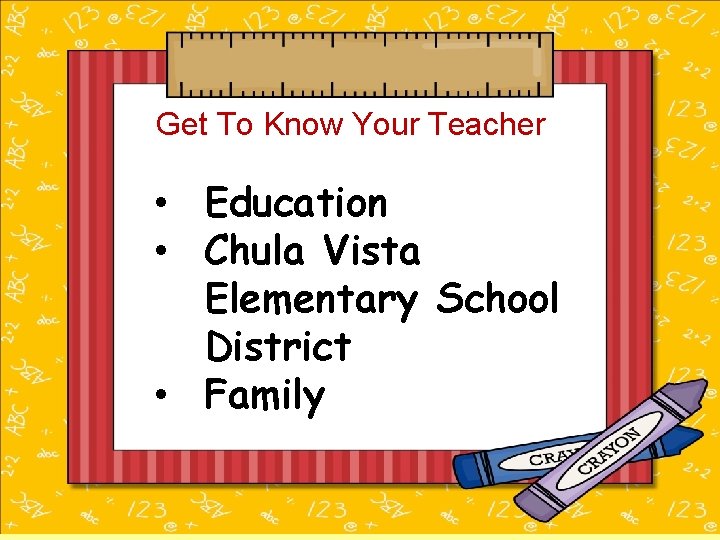 Get To Know Your Teacher • Education • Chula Vista Elementary School District •