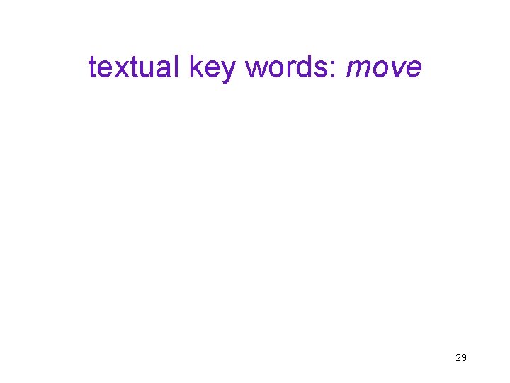 textual key words: move 29 
