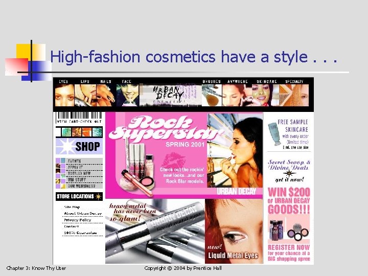 High-fashion cosmetics have a style. . . Chapter 3: Know Thy User Copyright ©