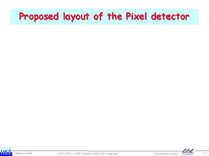 Proposed layout of the Pixel detector Olivier Callot HCP 2012 : LHCb detector status