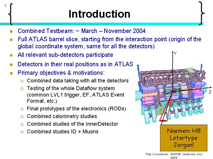 2 Introduction n n Combined Testbeam: ~ March – November 2004 Full ATLAS barrel
