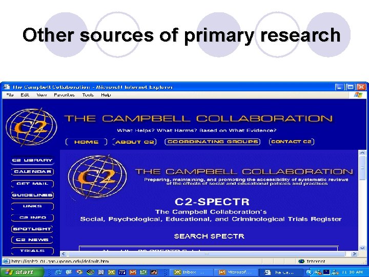 Other sources of primary research 