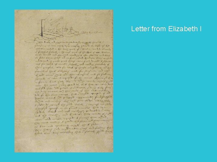 Letter from Elizabeth I 