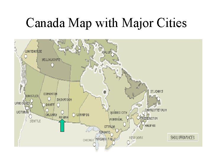 Canada Map with Major Cities 