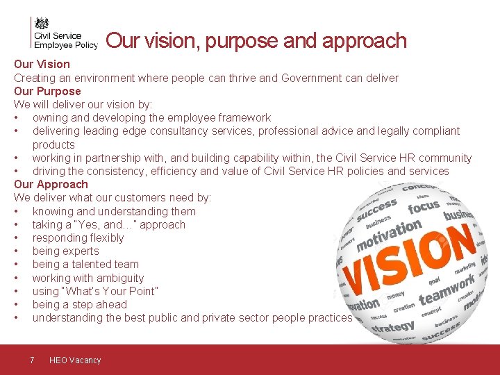 Our vision, purpose and approach Our Vision Creating an environment where people can thrive