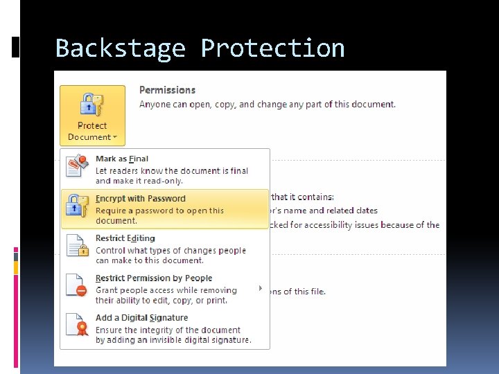 Backstage Protection 