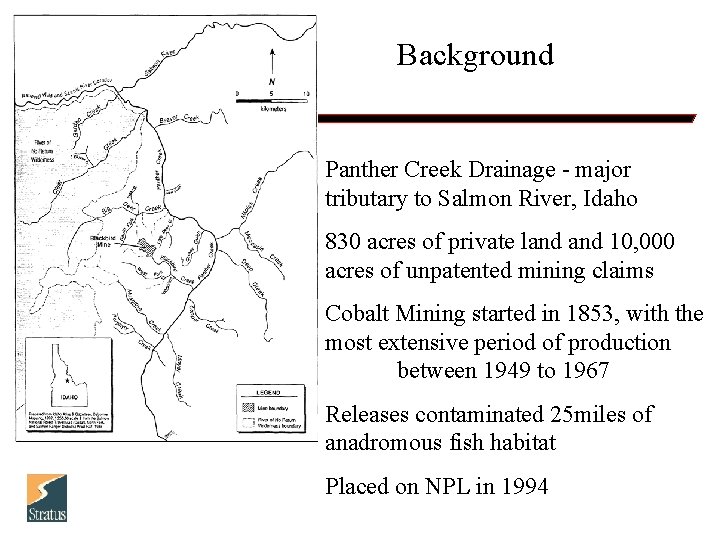Background Panther Creek Drainage - major tributary to Salmon River, Idaho 830 acres of