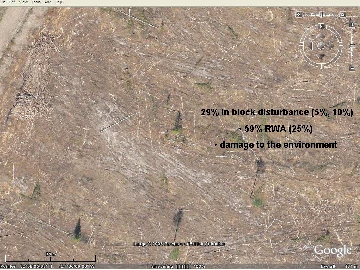 29% in block disturbance (5%, 10%) • 59% RWA (25%) • damage to the
