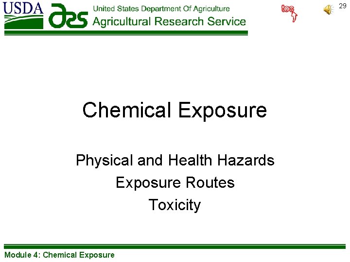 29 Chemical Exposure Physical and Health Hazards Exposure Routes Toxicity Module 4: Chemical Exposure