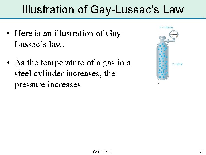 Illustration of Gay-Lussac’s Law • Here is an illustration of Gay. Lussac’s law. •