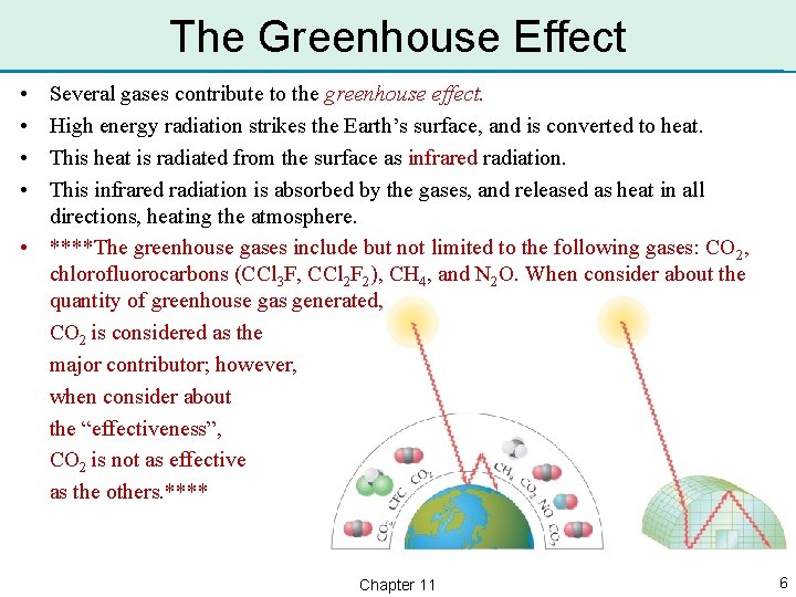 The Greenhouse Effect • • Several gases contribute to the greenhouse effect. High energy